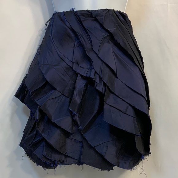 Adam Lippes Women’s Navy Silk Mini Skirt - Picture 4 of 4